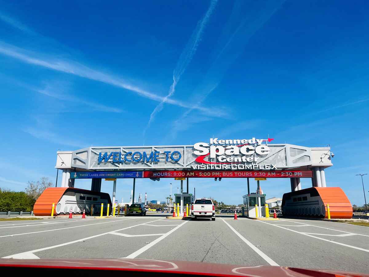 parking entrance to Kennedy Space Center