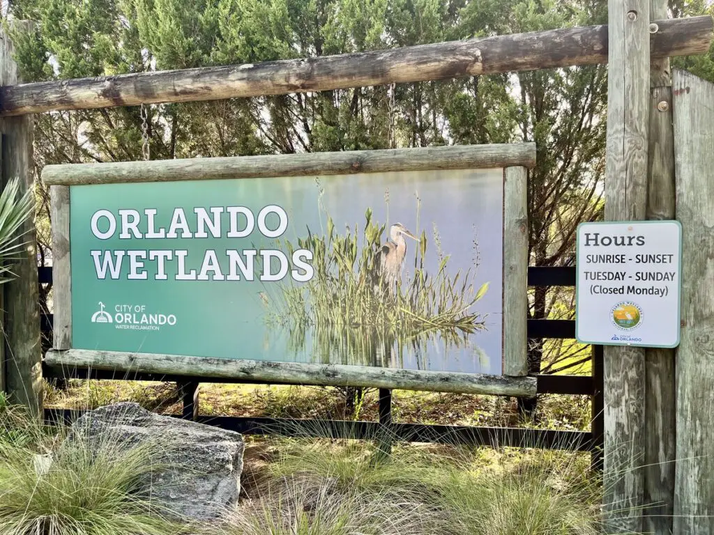 Orlando Wetlands entrance sign