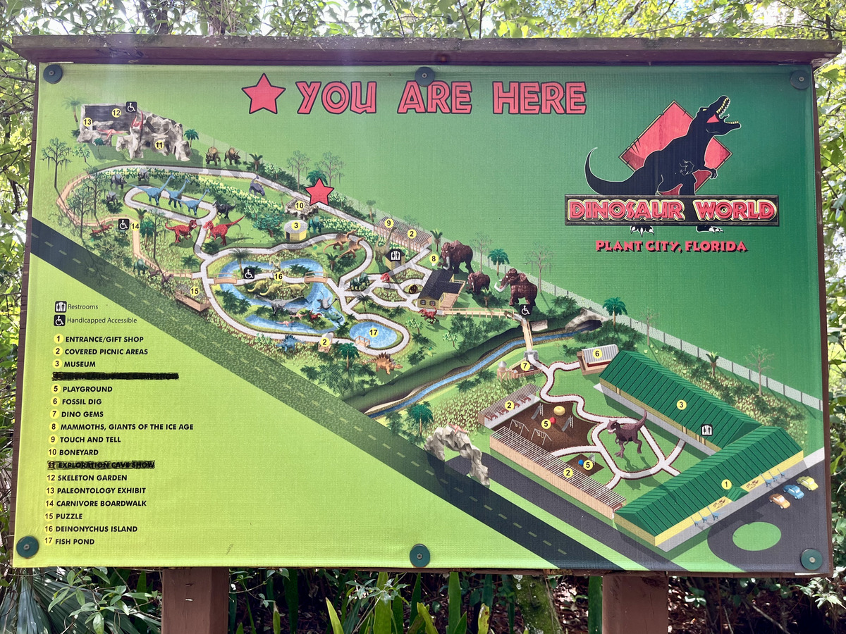 map of Dinosaur World